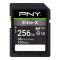 PNY 256GB Elite-X Class 10 U3 V30 SDXC Flash Memory Card - 100MB/s, Class 10, U3, V30, 4K UHD, Full HD, UHS-I, Full Size SD (Pack of 1)