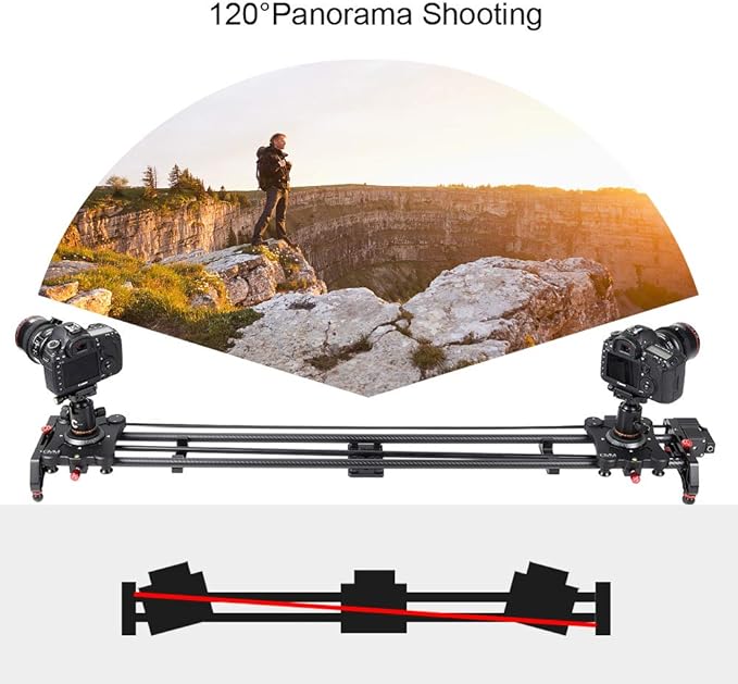 GVM Great Video Maker Camera Motorized Slider,48"/120CM,Automatic Round Trip,Time Lapse,Panoramic Shooting,Video Capture,Slider Smooth and Stable,with Battery