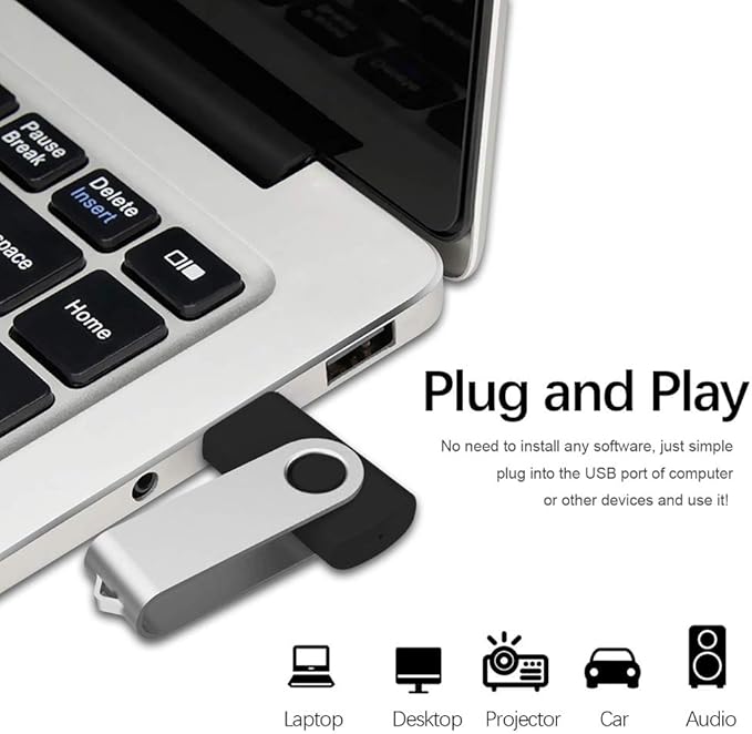 Aiibe 16 GB USB Flash Drive 20 Pack Bulk Flash Drives 16GB USB 2.0 Thumb Drive Data Storage USB Drive Zip Drives (16GB, Black)