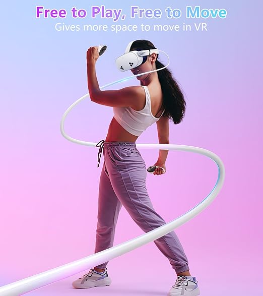 YRXVW Link Cable 16FT Compatible with Meta/Oculus Quest 3S, Quest 3, Quest 2/Pro, PICO 4 Accessories VR Headsets, Charging Cord and High Speed Data Wire, Charging Cable for Steam Gaming PC (16FT)