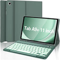 Galaxy Tab A9 Plus Case with Keyboard 5G 11 Inch 2023 (SM-X210/X216/X218), 7 Color Backlit Detachable Tablet Keyboard Cover with S Pen Holder for Samsung Galaxy Tab A9+ 11" (Dark Green)