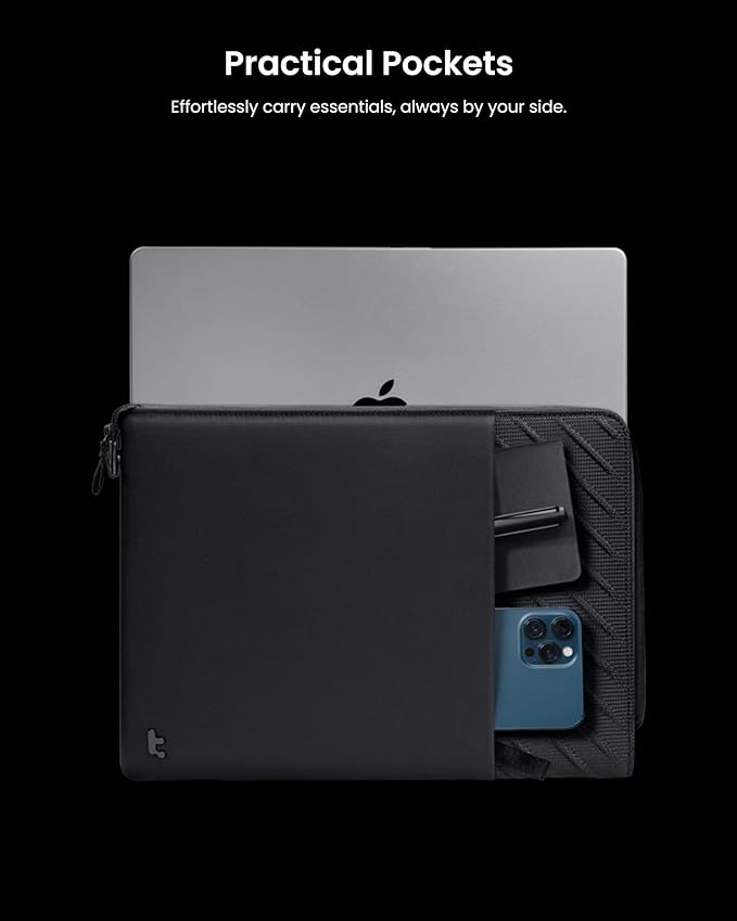 tomtoc Voyage-A10 Slim Laptop Sleeve for 15-inch MacBook Air M4/A3241 2025, M3/A3114 2024, M2/A2491 2023, Water-Resistant Case Bag for 15-inch Surface Laptop 7th(Copilot+ PC)/6/5/4, Minimalist Design
