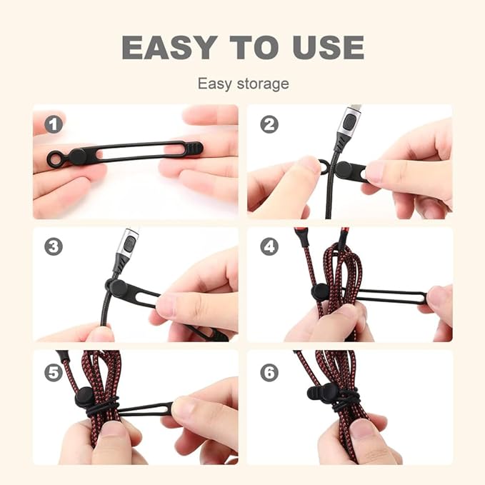 30pcs Data Cable Organizer, 2025 New Silicone Cable Ties Cable Management Organizer, 106mm Reusable Cord Organizer, Colorful Wire Organizers for Cords (30)