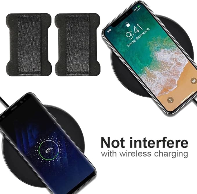 Universal Phone Grip for Smartphones - Phone Holder for Hand for Back of Phone - Wireless Charging Compatible (Black) - 3Pack