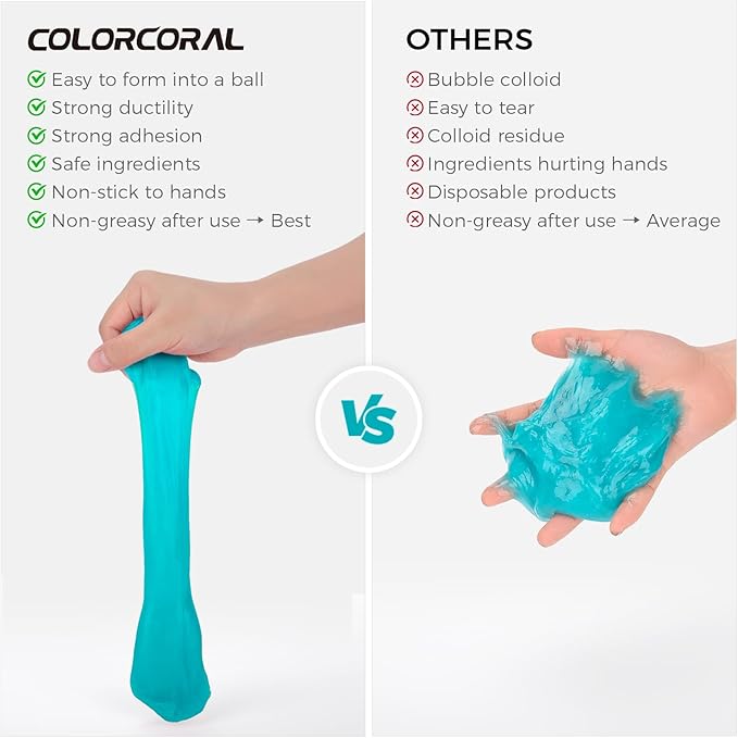 COLORCORAL 2Pack Car Cleaning Gel Universal Dust Cleaner for Car Vent Keyboard Cleaning Detailing Slime Putty Cleaning Kit Car Accessories, Gifts for Adults Men Women Kids Teens