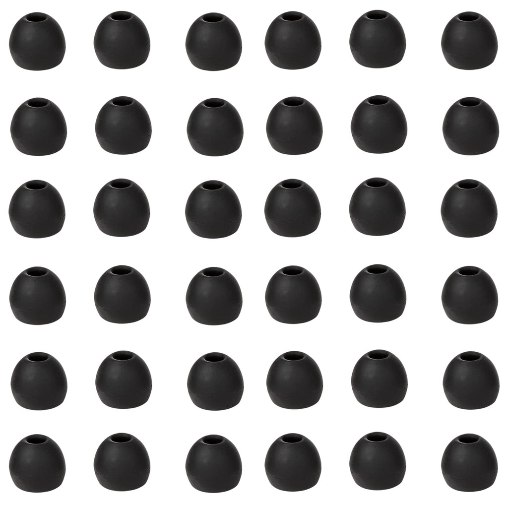 CYADCI 36 Pieces Small Earbud Tips Soft and Comfortable Silicone Earbud Tips Ear Bud Replacement Pieces Silicone Fit Most in-Ear Headphones，Inner Hole 3.8mm -5.5mm，Small Black Replacement Eartips