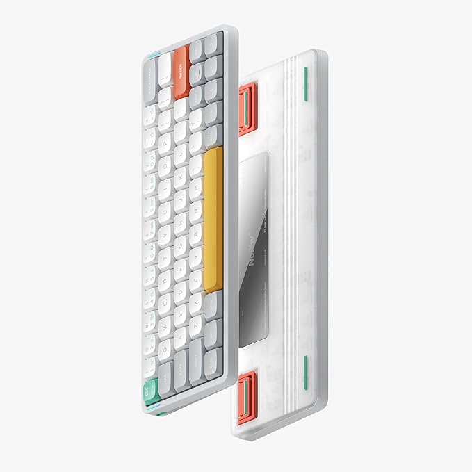 nuphy Air60 V2 Portable Wireless Keyboard 60% Low Profile Mechanical Keyboard Support QMK/VIA Compatible with Windows/mac OS/Linux Supports Bluetooth 5.1/2.4GHz/USB-C White-Gateron Wisteria Switch