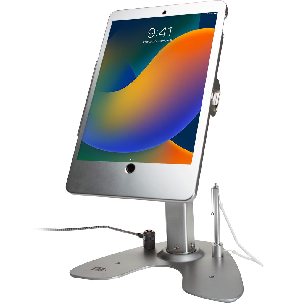 CTA Digital Dual Kiosk Stand – CTA Dual Security Kiosk Stand with Locking Case and Cable for iPad 7th,/ 8th/ 9th Gen 10.2” (PAD-ASK10)