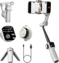 Gimbal Stabilizer for iPhone & Android, 3-Axis Phone Gimbal with OLED Screen, 7.8" Extendable Rod, Face & Gesture Tracking, Ideal for Vlogging, Travel & Video Recording-Smart V8 White