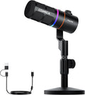 COMICA EJoy D10(D) USB Gaming Microphone – RGB Dynamic Mic with Noise Cancellation, XLR/USB-C, Real-Time Monitoring, Muting, Professional Studio Mic for Gaming, Streaming, Podcast, Recording (Black)