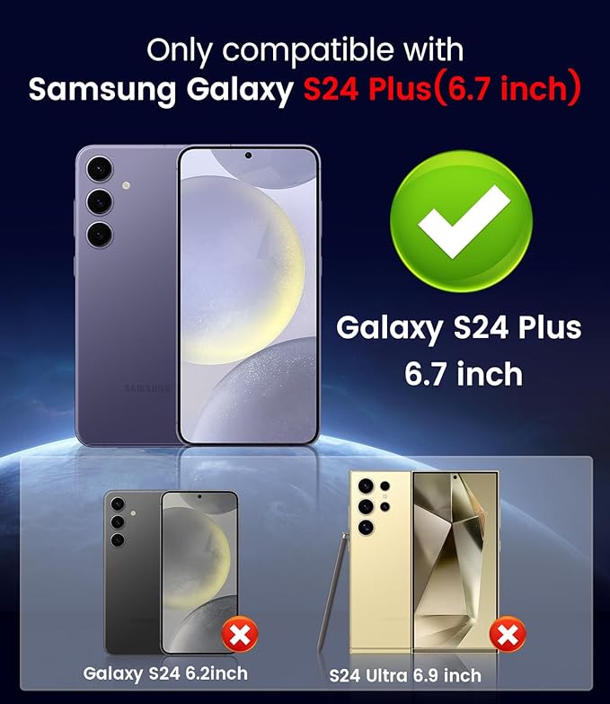 Magnetic for Samsung Galaxy S24 Plus Case [Compatible with MagSafe][Built-in Camera Lens Protector] Slim Soft Silicone Bumper Shockproof Metallic Luster Phone Case (Gray)