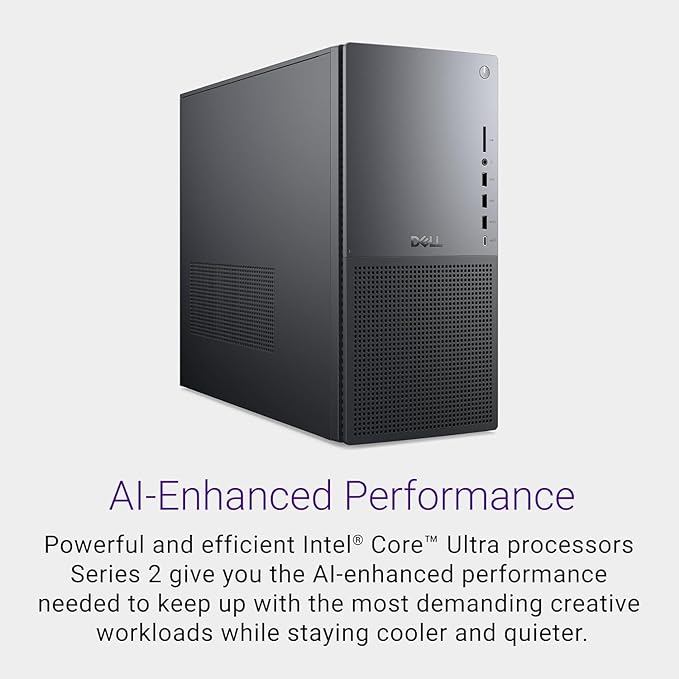 Dell Tower Plus EBT2250 Desktop Computer - Series 2 Intel Core Ultra 9 285 24-Core Processor up to 5.6 GHz, 32GB DDR5 RAM, 4TB NVMe SSD, NVIDIA GeForce RTX 4060 8GB GDDR6, Windows 11 Pro, Graphite