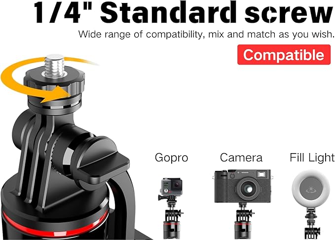 C13D 53" Selfie Stick Tripod with Fill Lights, Bluetooth Remote – Detachable Phone Mount, Dual Light Modes, for iPhone, Android, GoPro & Camera