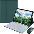 Rainbow Backlit Keyboard Case for iPad Pro 13 inch (M4) 2024 with Mouse and 7 Colors RGB Colorful Backlight Magnetic Detachable Bluetooth Keyboard Cover,Dark Green+White