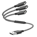 USB Y Splitter 1 in 3 Out (1Ft/30cm), USB Male to 3 Female Cable for PC/Laptop/MacBook/Keyboard/PS4/PS5/Flash Drive/LED Etc.(Black)