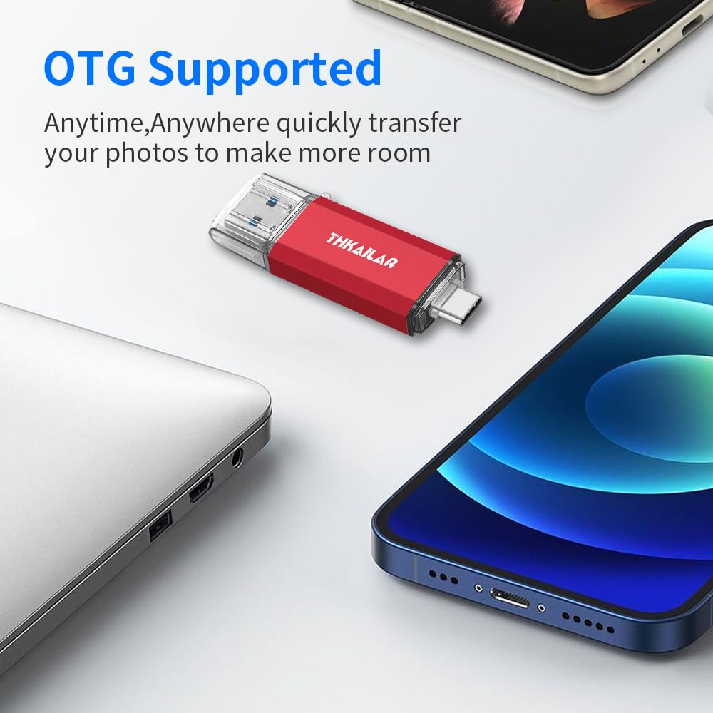 32GB 3 Pack FAT32 USB C Thumb Drive for iPhone 15/Mac,Laptops,Tablets,PC