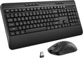 Wireless Keyboard and Mouse Set with Quiet Keys, 2.4G Full Size Ergonomic Keyboard with Wrist Rest, Protective Covers, Soft Touch Silent Design for Windows, Computer, PC and Laptop