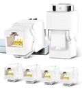 AMPCOM CAT6 RJ45 Keystone Jack - Reusable UTP Ethernet Wall Jack with Adjustable Ratchet Lock Design, No Tool and Zip Tie Required - 50u Gold Plated - White (6-Pack)