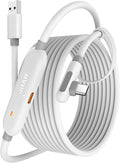 Maxonar VR Charging Link Cable 20FT (Next-Gen Chip) Compatible with Meta Quest 3S/Quest 3/Oculus Quest 2/Pico 4 Accessories and PC/SteamVR, Awesome Gift-5Gbps USB 3.0 to USB C Cable-White