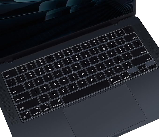 Keyboard Cover for 2025 2024 2023 MacBook Air 15.3 inch M4 M3 M2 Chip A3241 A3114 A2941,Apple MacBook Air 13.6 inch A3240 A3113 A2681 Keyboard Skin Protector