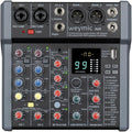 A-Series Professional Mixer for Recording DJ Stage Karaoke Music Application w/ 99 DSP Effect USB Drive for Computer Recording Input, XLR Microphone Jack, 48V Power for Professional (6-Channel)