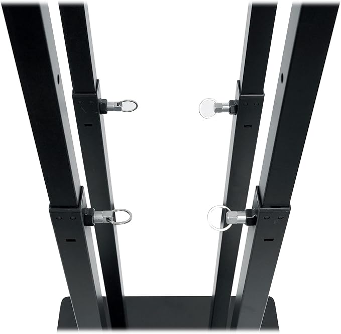 Rockville RTP33-TV Black Totem DJ Speaker/Lighting Stand, Detachable TV Mount, Adjustable Height, Stable Base, for DJs and Event Professionals