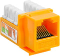 Cmple - RJ45 Keystone Jack 90 Degree Cat6 Keystone Jack Insert Punch Down RJ45 Connectors Female for Wall Plates, Patch Panels, Patch Cables, Ethernet Cables - Yellow