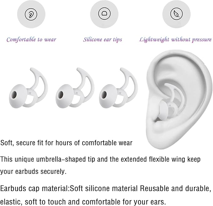 Medium Earbud Replacement Tips Silicone Ear Bud Tips Compatible with Bose Quietcomfort and Sport Headphone Ear Tips Earbud Cap 3 Pairs S M L