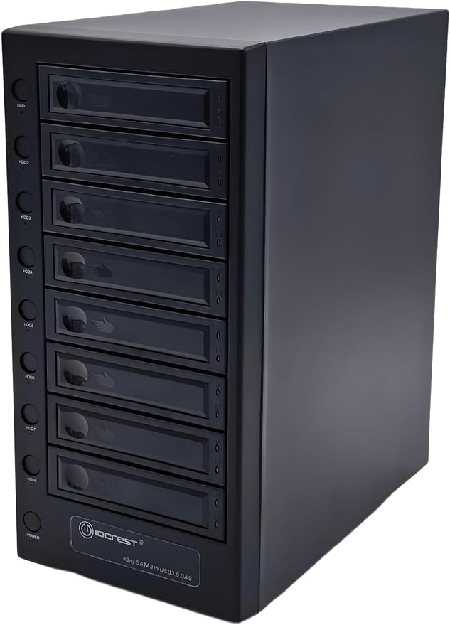 USB 4.0 (40Gbps) Type-C 8 Bay 2.5 Inch and 3.5 Inch SATA Hard Drive External Hard Drive Enclosure