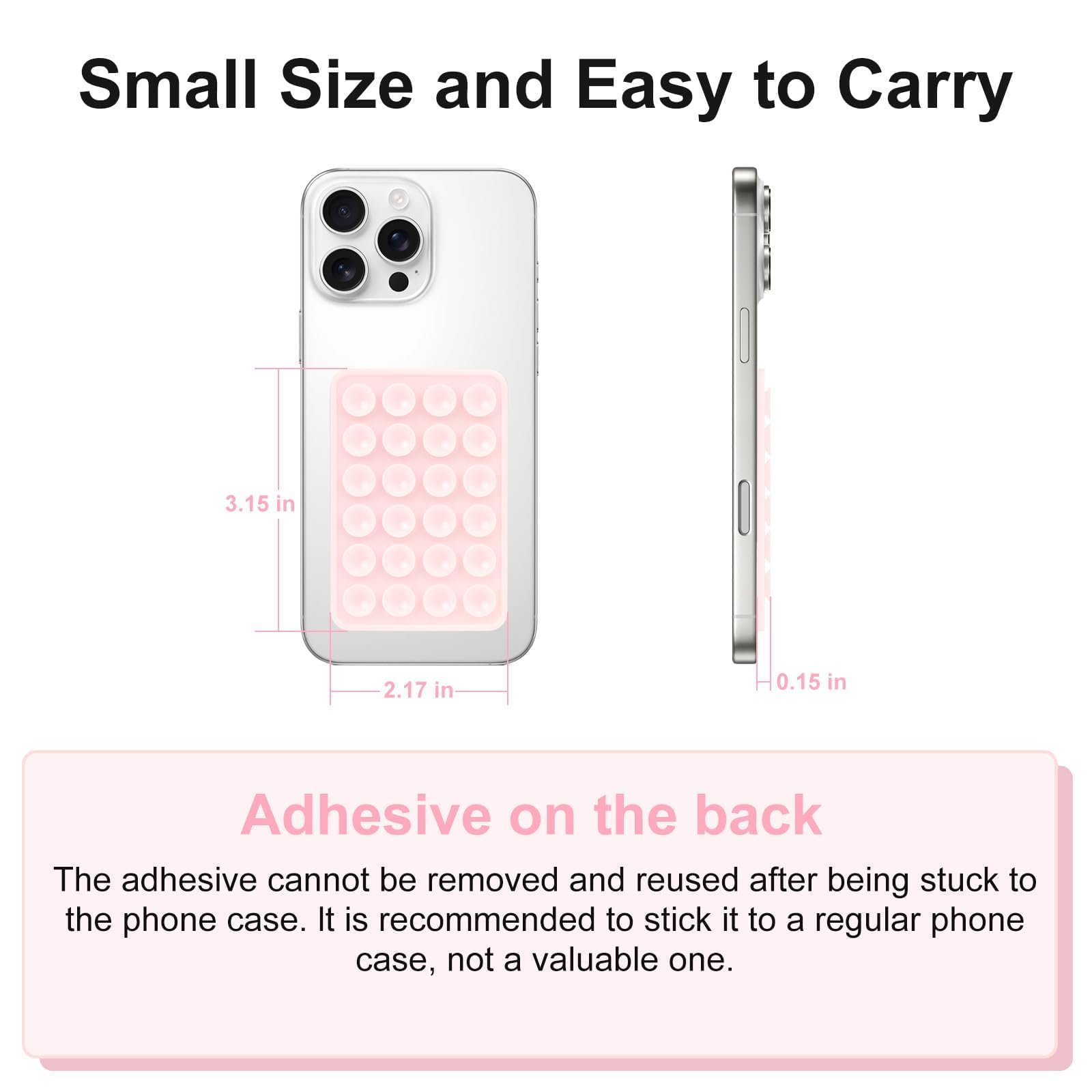 Giumel 2PCS Silicone Suction Phone Case Mount,Non Slip Suction Cup, Hands-Free Phone Accessories Holder for Selfies and Videos,Silicone Adhesive Stand Sticky for Cell Phone Transparent