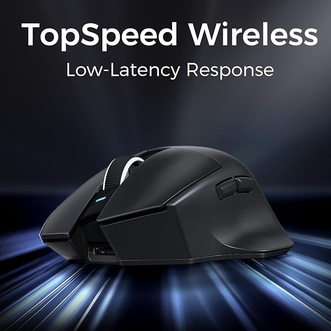 G7 Lightweight Ergonomic Wireless Mouse, PAW3311 12K DPI Sensor, Tri-Mode Connection, Wireless/Wired 1K Polling, 55g Weight, 800mAh Bettery (Black)