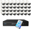 GW Security 64 Channel UltraHD 12MP 6K @ 30FPS Realtime 3X Motorized Zoom PoE Security Camera System with 32 x 12MP IP Two-Way Audio Full-Time Color Night Vision Outdoor/Indoor Smart AI Bullet Cameras