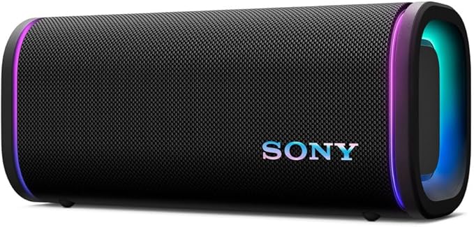 Sony ULT Field 5 Wireless Portable Bluetooth Speaker, IP67 Waterproof, Dustproof, and Rustproof with Enhanced Bass, 25 Hour Battery, 360° Party Light, and Shoulder Strap (SRSULT50B), Black