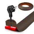 Floor Cord Cover Cable Cavity Self Adhesive Cord Hider Floor 10FT Floor Cable Management Power Cord Protector Floor Electric Cord Covers for Offices, Gym, Exhibitions (CoffeeBrown, 0.78" x 10')