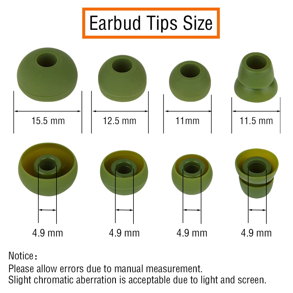 Silicone Ear Bud Tips Replacement Earbud Tips Compatible with Powerbeats 1/2/3 Wireless Beats by Dre Headphones,4 Pairs Earbud Cap