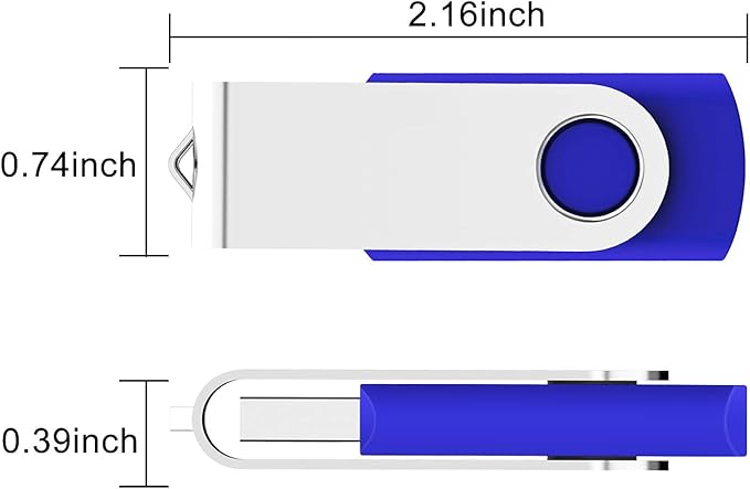 KEXIN 8GB Flash Drive 10 Pack USB Thumb Drive Memory Stick (USB 2.0, Blue)