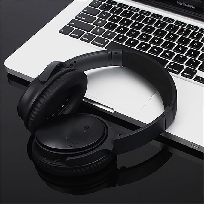 Ear Pads for Bose Quiet Comfort 35 Soft Protein Leather Replacement Earpads Ear Cushions Ear Pad for Bose QC 45/35 / 25/15 QC2 / Ae2 / Ae2i / Ae2W / Sound Link/Sound True (QC35-Black&Blue)