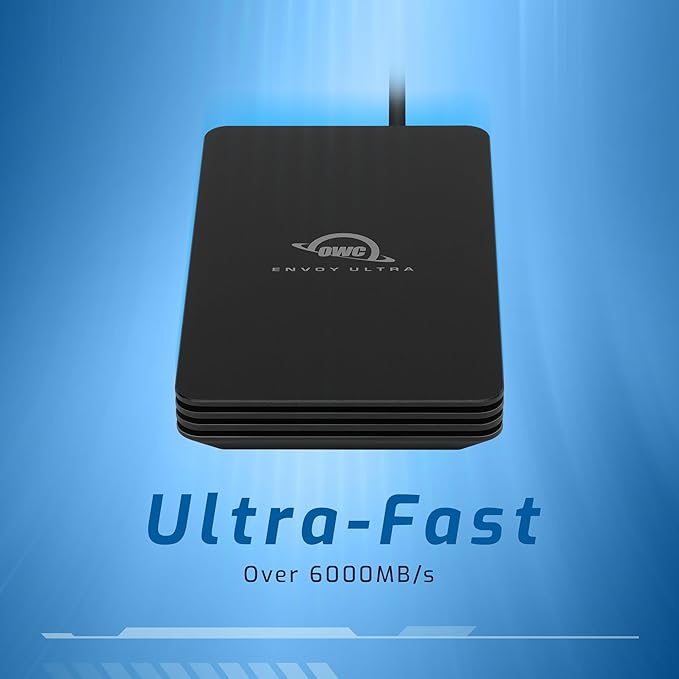 OWC 4TB Envoy Ultra Thunderbolt 5 Portable SSD Enclosure External Drive, Ultra Fast with TB5 Transfer Rates Over 6000MB/s, TB3, TB4 and USB4 Compatible, Works with Mac and PC