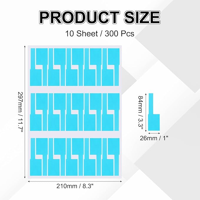 uxcell 300 Pcs Cable Labels, Waterproof Wire Cord Labels Tags, Cord Organizer Management Tags for Charger Cable Organizer Wire Markers Printer and Handwriting, Light Blue
