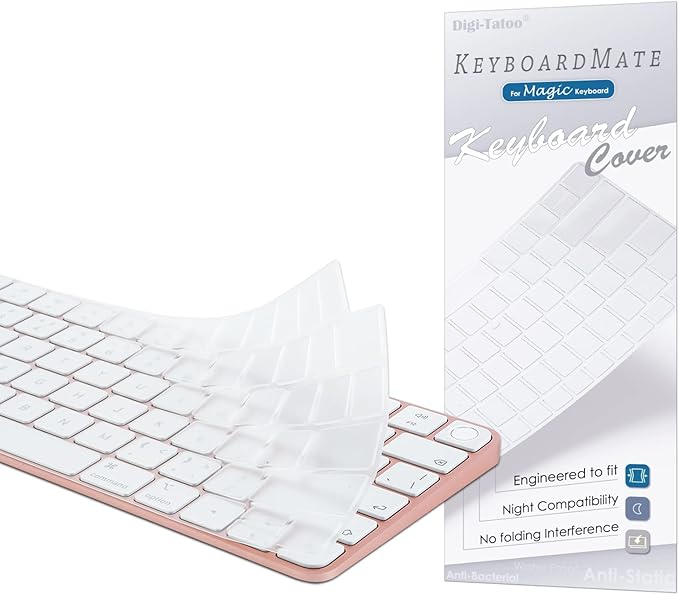 Keyboard Cover for New M4 iMac Magic Keyboard (Model A3118/A2449, Touch ID Version, w/o Numeric Key) - Ultra Thin, Protective and Clear Keyboard Cover Protector Skin