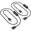 USB On/Off Switch Cable 3.3FT 2-Pack,2A Charging 480Mbps Data,Type-A 2.0 Power Extension Cord with ON/OFF for PC Computer,Laptop,TV,Car,PS4/PS5/Xbox,USB Fan LED Keyboard Mouse Flash Drive Raspberry Pi