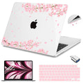 Teryeefi Compatible for MacBook Air 13.6 inch Case M5 A3449 A3240 A3113 A2681 (2026 2025 2024-2022 Release), Protective Plastic Hard Shell Cover for MacBook Air M2 M3 M4 13 inch, Pink Sakura A005