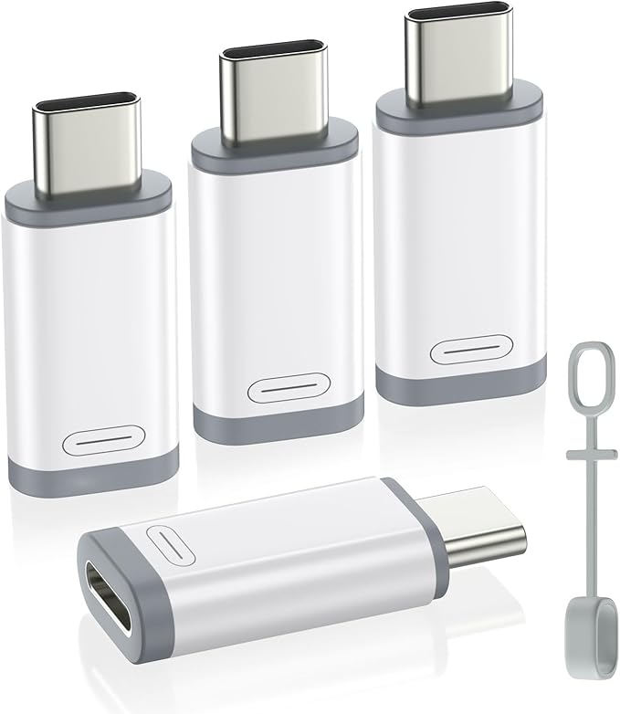 MoKo Lightning to USB-C Adapter for iPhone 17 16 15, Charge Only, 4 PCS