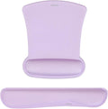 MOSISO Wrist Rest Support for Mouse Pad & Keyboard Set, Ergonomic Mousepad Non-Slip Base Home/Office Pain Relief & Easy Typing Cushion with Neoprene Cloth & Raised Memory Foam, Dusty Lilac