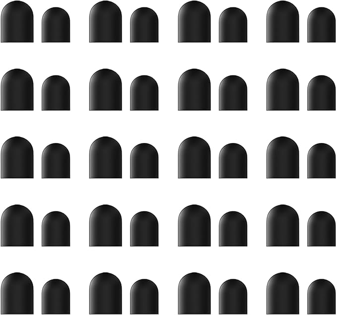 40PCS Replacement Rubber Tibs for Stylus Pen,High Sensitivity and Precisio,Universal Stylus Black Rubber Tips(0.27inch/0.21inch)