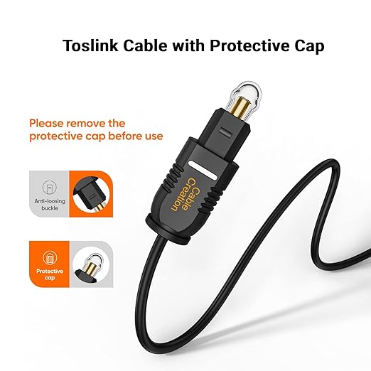 CableCreation Optical Digital Audio Cable 15FT 2-Pack, Thin Fiber Optic Toslink Gold Plated Optical S/PDIF Cord for Home Theater, Sound Bar, TV, PS4, Xbox, DVD/CD Player, Game Console& More, Black