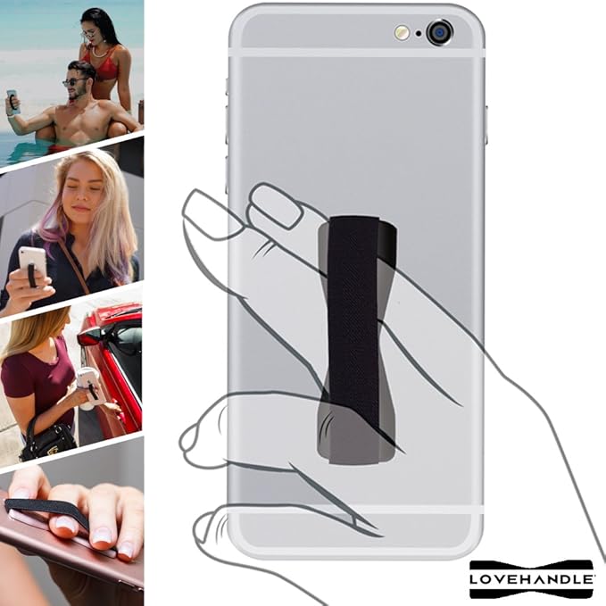 LOVEHANDLE Phone Grip - Universal Phone Strap and Phone Grips for Back of Phone - Convenient Cell Phone Holder for Hand That Fits Most Smartphones and Mini Tablets - Made in The USA