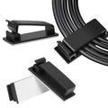 Adhesive Cable Clips Holder, Outdoor Light Clips, Black Cord Wire Clips, Sturdy Nylon Cord Wall Finisher Wire Clamp for Home, Car, Office Desk Wire Management (Black, XL-80 PCS)