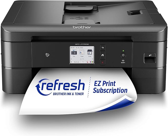 Brother MFC-J1170DW Wireless Color Inkjet All-in-One Printer, NFC One-Touch Print, Duplex, Cloud Print & Scan, Mobile App Control, 2.7" Touchscreen, Works with Alexa