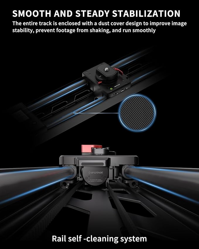 IFOOTAGE Shark Slider Nano II 660,Motorized Camera Slider,Compatible with DJI RS2, RS2Pro, RS3 Pro, RS4, RS4 Pro,Video Stabilizer Rail,Video,Timelapse,Panorama,Stop Motion,Marco,Max.Payload 15.4lbs